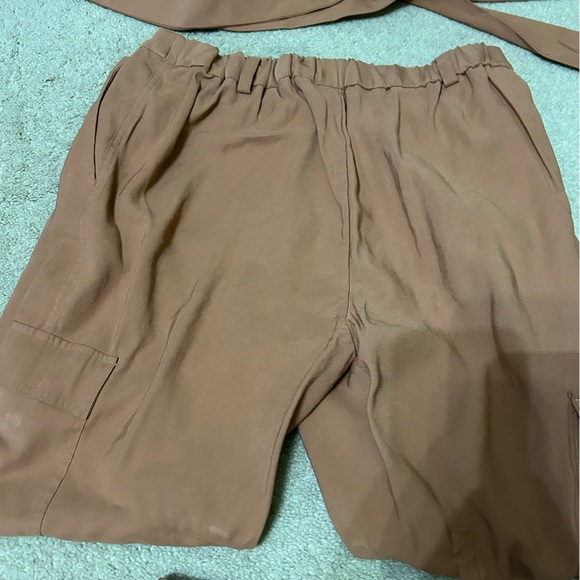 Nine West Orange Peach Zip-up Shirt and Pants Set - Picture 5 of 6